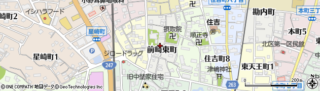 愛知県半田市前崎東町周辺の地図