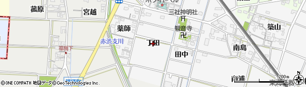 愛知県岡崎市下三ツ木町（丁田）周辺の地図