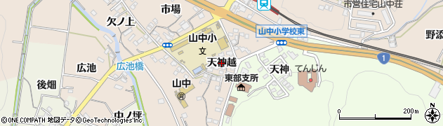 愛知県岡崎市舞木町（天神越）周辺の地図