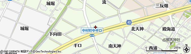 愛知県岡崎市中村町（中ギロ）周辺の地図