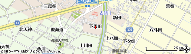 愛知県岡崎市国正町下川田周辺の地図