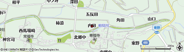 愛知県額田郡幸田町長嶺内田周辺の地図
