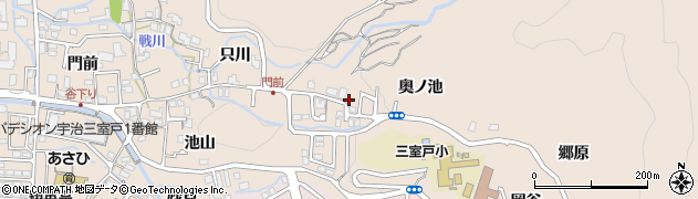 京都府宇治市莵道奥ノ池周辺の地図