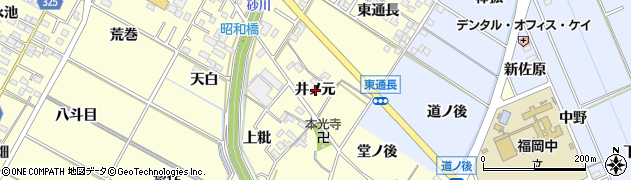 愛知県岡崎市福岡町（井ノ元）周辺の地図