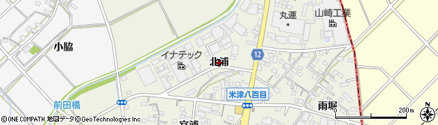 愛知県西尾市米津町（北浦）周辺の地図
