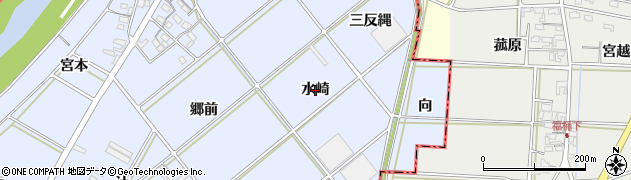 愛知県西尾市高落町（水崎）周辺の地図