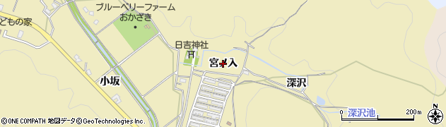 愛知県岡崎市桑谷町（宮ノ入）周辺の地図
