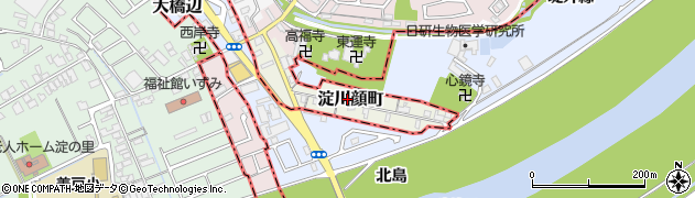 京都府京都市伏見区淀川顔町周辺の地図