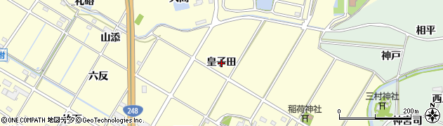 愛知県幸田町（額田郡）坂崎（皇子田）周辺の地図