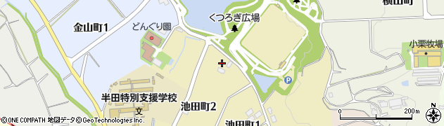 愛知県半田市池田町周辺の地図