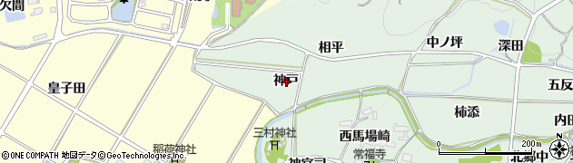 愛知県額田郡幸田町長嶺神戸周辺の地図