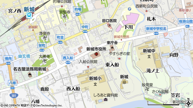 〒441-1300 愛知県新城市（以下に掲載がない場合）の地図