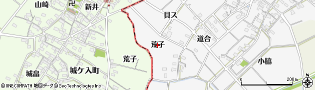 愛知県西尾市南中根町（荒子）周辺の地図