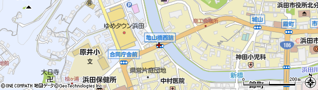亀山橋西詰周辺の地図