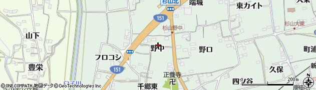 愛知県新城市杉山（野中）周辺の地図