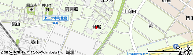 愛知県岡崎市上三ツ木町（城堀）周辺の地図