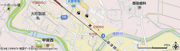 滋賀県甲賀市甲賀町大原市場1-21周辺の地図
