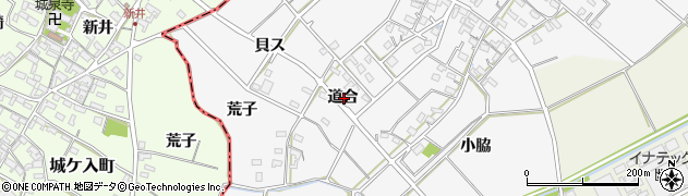 愛知県西尾市南中根町道合周辺の地図