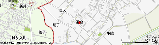 愛知県西尾市南中根町（道合）周辺の地図