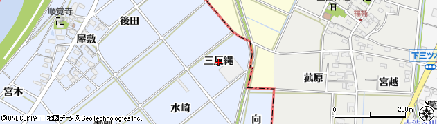 愛知県西尾市高落町（三反縄）周辺の地図