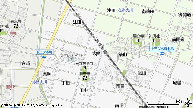 〒444-0247 愛知県岡崎市下三ツ木町の地図