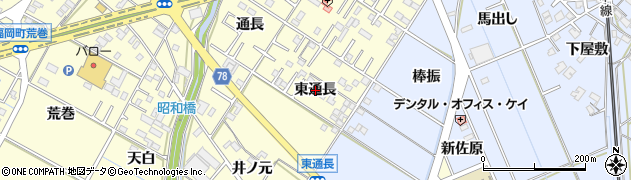 愛知県岡崎市福岡町（東通長）周辺の地図