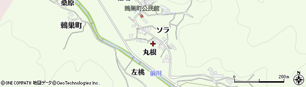 愛知県岡崎市鶇巣町丸根周辺の地図
