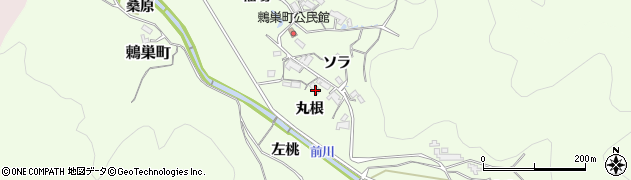 愛知県岡崎市鶇巣町（丸根）周辺の地図