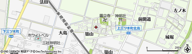 愛知県岡崎市上三ツ木町築山28周辺の地図