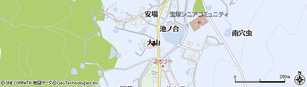 兵庫県宝塚市大原野（大山）周辺の地図