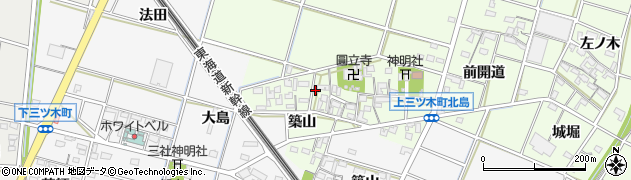 愛知県岡崎市上三ツ木町築山30周辺の地図