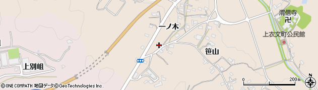 愛知県岡崎市上衣文町（一ノ木）周辺の地図