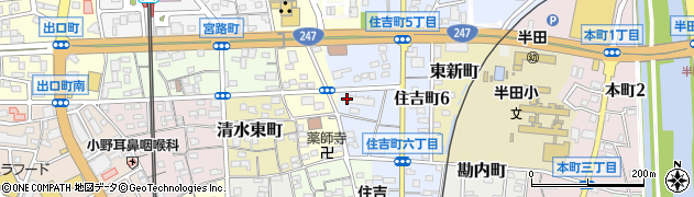 愛知県半田市西新町周辺の地図