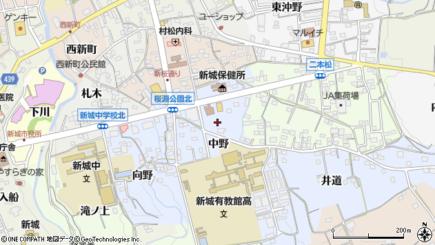 〒441-1326 愛知県新城市中野の地図