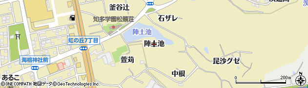 愛知県常滑市多屋（陣土池）周辺の地図