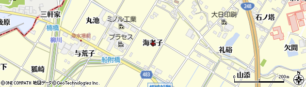 愛知県額田郡幸田町坂崎海老子周辺の地図
