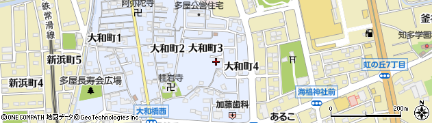 愛知県常滑市大和町周辺の地図