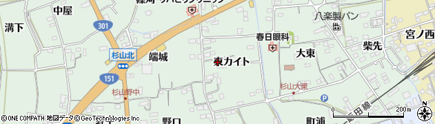 愛知県新城市杉山（東カイト）周辺の地図