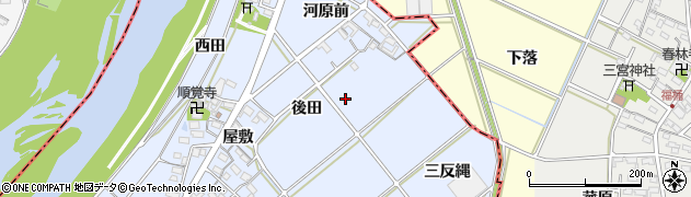 愛知県西尾市高落町周辺の地図