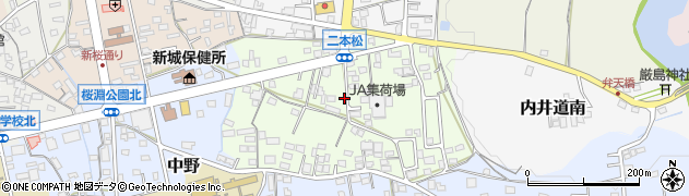 愛知県新城市二本松周辺の地図