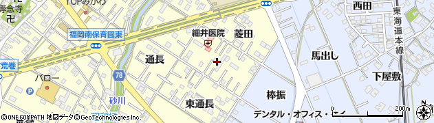 愛知県岡崎市福岡町菱田69周辺の地図