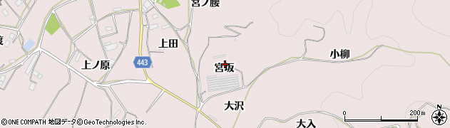 愛知県新城市日吉宮坂周辺の地図