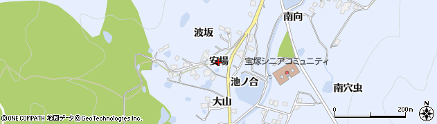 兵庫県宝塚市大原野（安場）周辺の地図