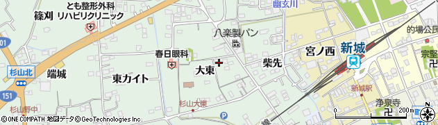 愛知県新城市杉山大東周辺の地図