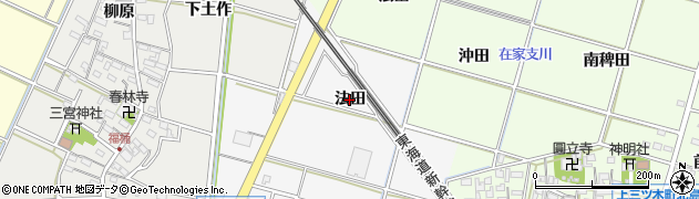 愛知県岡崎市下三ツ木町（法田）周辺の地図