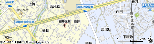 愛知県岡崎市福岡町（菱田）周辺の地図