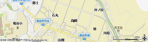 愛知県岡崎市桑谷町（高畑）周辺の地図