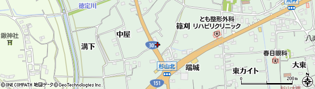 愛知県新城市杉山（篠刈）周辺の地図