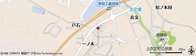 愛知県岡崎市上衣文町（栃木田）周辺の地図