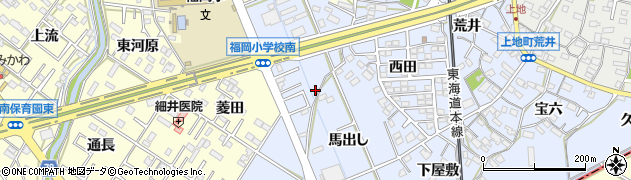 愛知県岡崎市上地町赤菱38周辺の地図